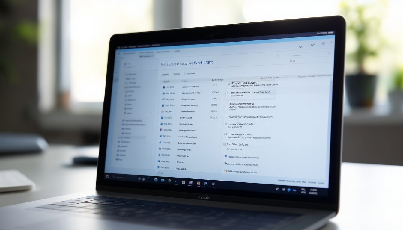 0xC0000022: Cloud Files Diagnostic Event Listener beheben 4 Laptop mit geöffneter Windows-Ereignisanzeige, in der ein Systemfehler markiert ist