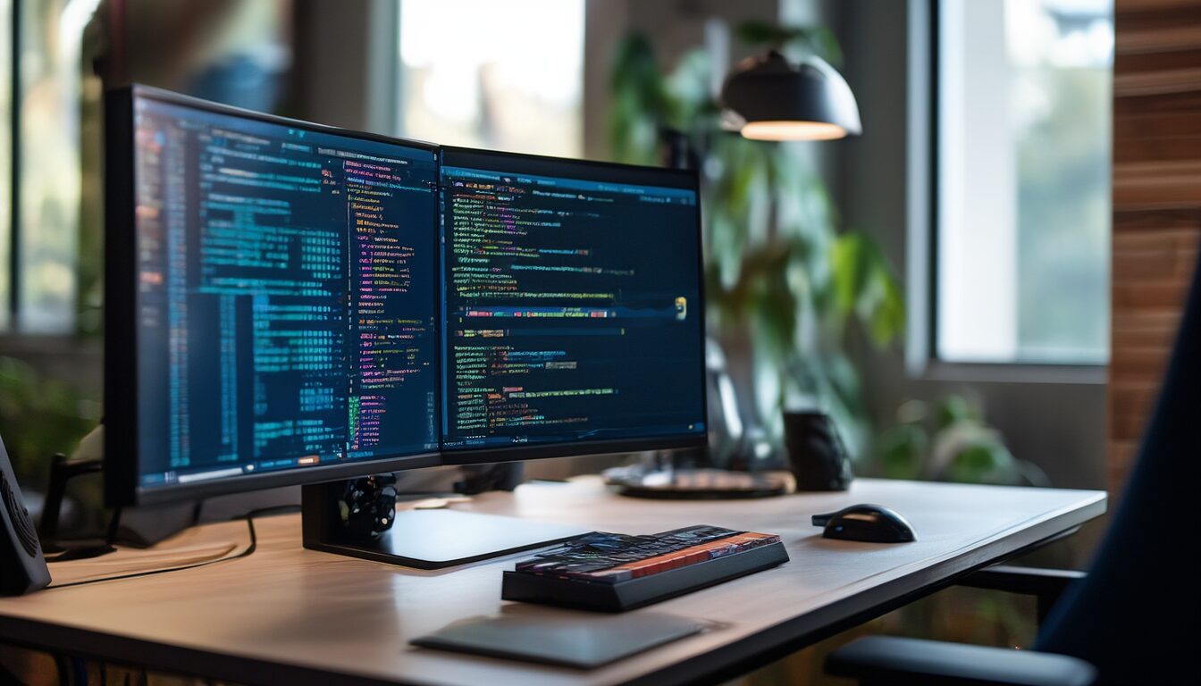 Linux-Terminal auf einem Monitor zeigt die Container-Verwaltung mit Podman