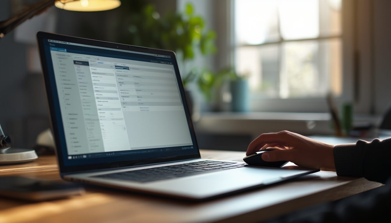 Laptop mit geöffneter Windows-App-Liste, während ein Programm deinstalliert wird