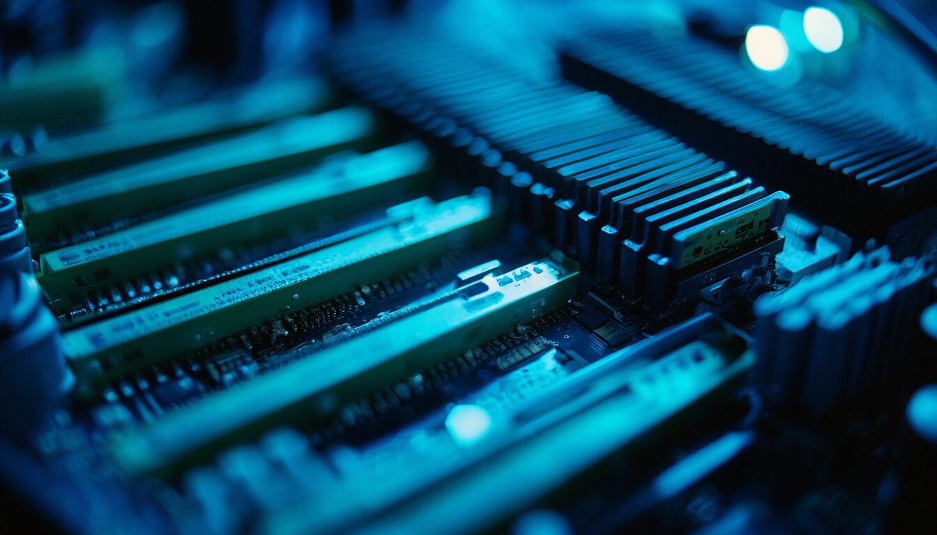 RAM-Module in den Steckplätzen eines Mainboards als Symbol für Arbeitsspeicher und virtuellen Speicher unter Windows 11