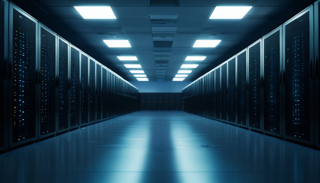 Serverraum mit Server-Racks als Sinnbild für Virtualisierung mehrerer Systeme auf einer Hardware